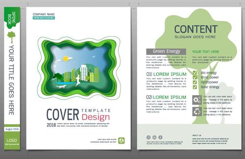 Green city flyer design template vector 03
