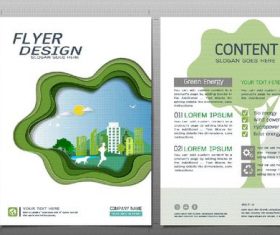 Green city flyer design template vector 04
