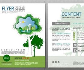 Green city flyer design template vector 05
