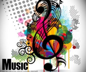 Grunge background with fashion music vector