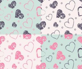 Grunge hearts pattern vector