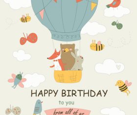 Hand drawn animal cartoon vector material