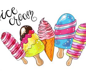 Hand drawn ice cream design vector
