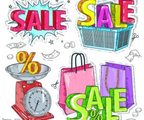 Hand drawn sale sticker vector