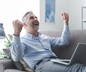 Happy old man Stock Photo