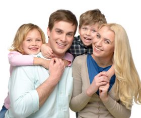 Happy smiling family Stock Photo 01