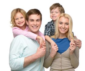 Happy smiling family Stock Photo 03