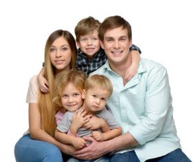 Happy smiling family Stock Photo 04
