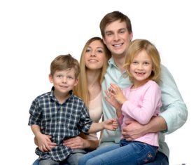 Happy smiling family Stock Photo 06