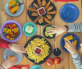 Hearty food on the table Stock Photo 02