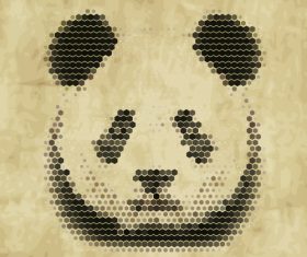 Hexagon wave point panda head vector material