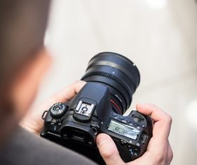 Holding digital camera Stock Photo 02