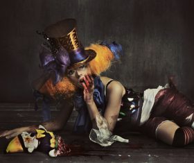 Horror of terror clown Stock Photo