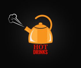 Hot drinks logo vector material
