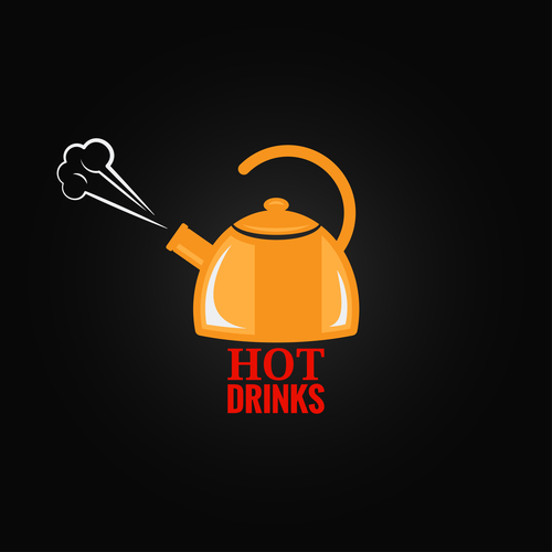 Hot drinks logo vector material