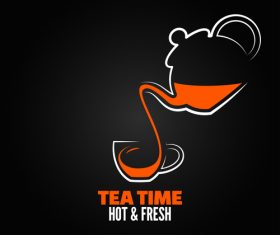 Hot with fresh tea design vector