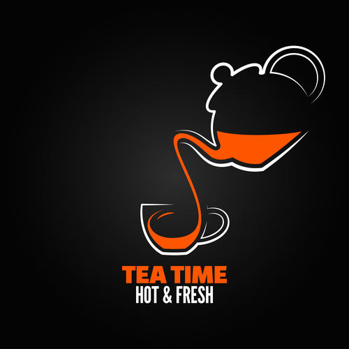 Hot with fresh tea design vector