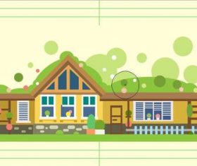 House flat cartoon vector