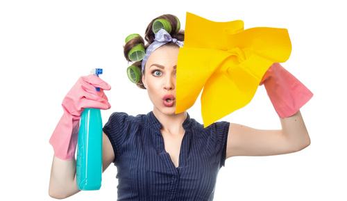 Housewife wiping glass Stock Photo 01 free download