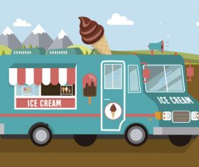 Ice cream car illustration