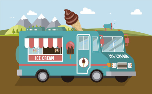 Ice cream car illustration