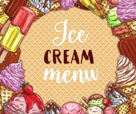 Ice cream menu design vector