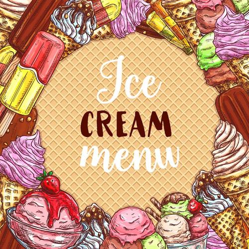 Ice cream menu design vector