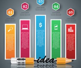 Idea with colored infographic template vector