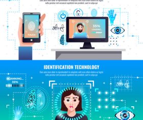 Identification technologies banners vector