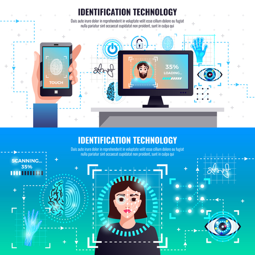Identification technologies banners vector