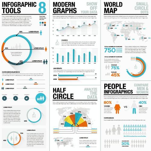 Infographic tools illustration design vector 03