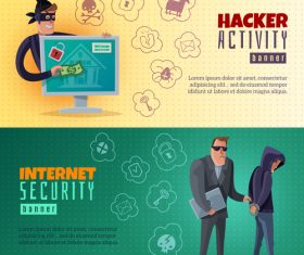 Internet hacker banners vector