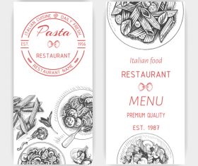 Italian pasta menu template vector
