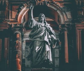 Jesus Christ sculpture inside church Stock Photo