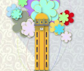 Jiefangbei creative illustration vector