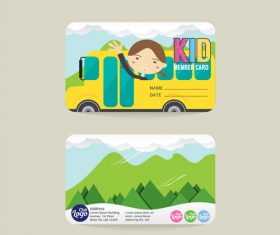 Kid club member card template vector 03
