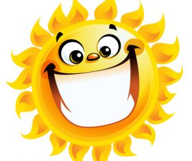 Laughing cartoon summer sun vector