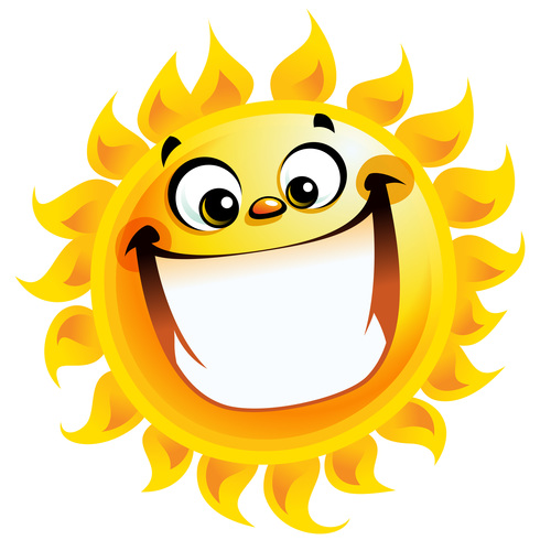 Laughing cartoon summer sun vector