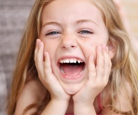 Little girl is laughing Stock Photo