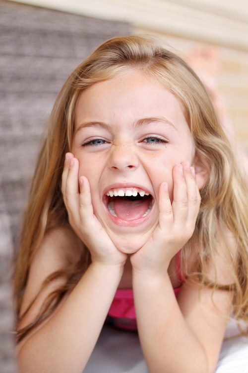 Little girl is laughing Stock Photo