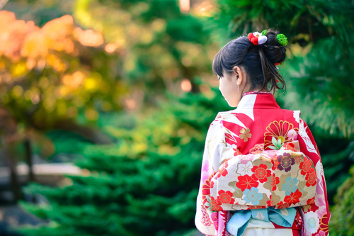 Little girl wearing japanese national costume kimono Stock Photo free ...