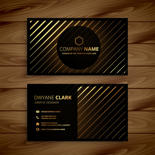 Luxury golden business card template creative vector