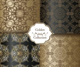 Luxury seamless patterns collection vector 02