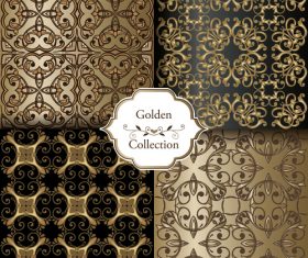 Luxury seamless patterns collection vector 03