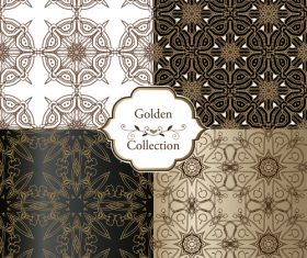Luxury seamless patterns collection vector 04
