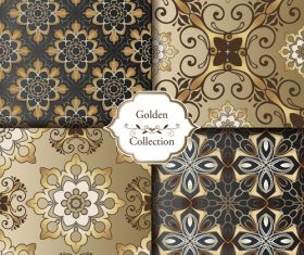 Luxury seamless patterns collection vector 07