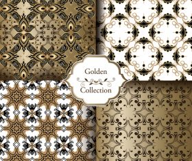 Luxury seamless patterns collection vector 08