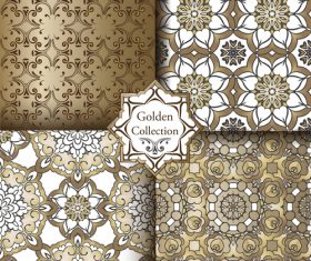 Luxury seamless patterns collection vector 09