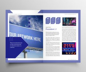 Magazine with book creative cover template vector 05