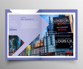 Magazine with book creative cover template vector 07